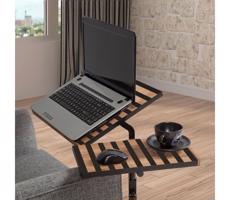 Adjustable table GLEN 87x67 cm black/brown