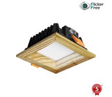 APLED - LED Oświetlenie SQUARE WOODLINE LED/3W/230V 3000K 9x9 cm popiół solidne drewno