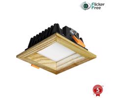 APLED - LED Oświetlenie SQUARE WOODLINE LED/3W/230V 4000K 9x9 cm popiół solidne drewno