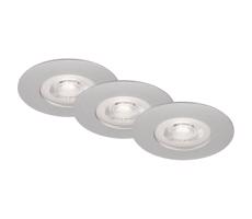 Briloner- ZESTAW 3x LED Łazienkowa oprawa wpuszczana LED/4,9W/230V IP44 srebrna