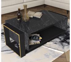 Coffee table BIANCO 40,4x106,4 cm black/gold