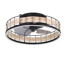 Eglo 35148-LED Ściemnialny wentylator sufitowy FRANA LED/28W/230V czarne/beige+RC