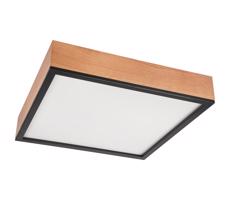 Lampa sufitowa OAK SQUARE 4xE27/15W/230V 48x48 cm dąb/czarna