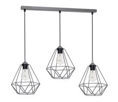 Lampa wisząca BASKET 3xE27/60W/230V szary