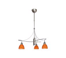 Lampa wisząca żyrandol CARRAT 3xE14/40W matowy chrom/ pomarańczowy