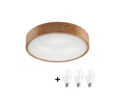 LED Plafon OAK 3xE27/10W/230V dąb śr. 47 cm