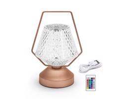 - LED RGB Lampa stołowa ściemnialna do ładowania LED/1W/5V 1800mAh 20 cm + +pilot