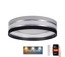 LED Ściemnialny plafon SMART CORAL 24W/230V Wi-Fi Tuya czarny/szary +pilot