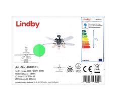 Lindby - Wentylator sufitowy z oświetleniem CEDRIK 5xE14/40W/230V