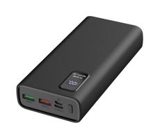 Power Bank z wyświetlaczem LED Power Delivery 20000 mAh 3,7V czarny