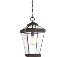 Quoizel QZ-RAVINE8-L - Zewnętrzna lampa wisząca na łańcuchu RAVINE 1xE27/60W/230V IP23 brązowa