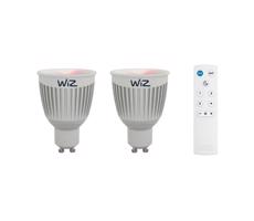 SET 2x LED RGBW Ściemnialna żarówka GU10/6,5W/230V 2200-6500K Wi-Fi + pilot - WiZ