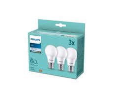 SET 3xLED Żarówka Philips A60 E27/8W/230V 4000K