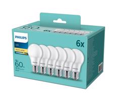 SET 6x LED Żarówka Philips E27/8W/230V 2700K