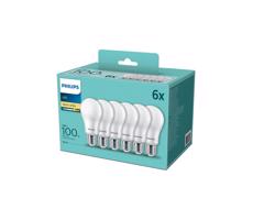 SET 6xLED Żarówka Philips A60 E27/13W/230V 2700K