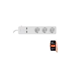 SMART przedłużacz z włącznikiem 1,5m + 2xUSB/Wi-Fi Tuya