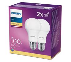 ZESTAW 2x LED Żarówka Philips A60 E27/13W/230V 2700K