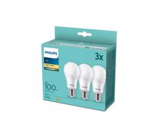 ZESTAW 3x LED Żarówka Philips A60 E27/13W/230V 2700K