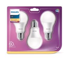 ZESTAW 3x LED Żarówka Philips A60 E27/8,5W/230V 2700K