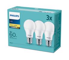 Zestaw 3x LED Żarówka Philips E27/9W/230V 2700K